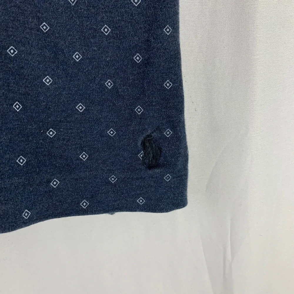 Polo Ralph Lauren Polo Shirt Mens XL Navy Blue Geometric‎ Diamond Classic Fit